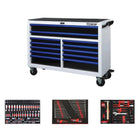 BoxoUSA Pro Series | 53" 12-Drawer Rolling Tool Box with 233-Piece Master Tool Set 53BM-W-B