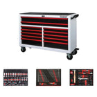 BoxoUSA Pro Series | 53" 12-Drawer Rolling Tool Box with 233-Piece Master Tool Set 53BM-W-R