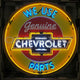 Chevrolet Parts Neon Garage Sign In Steel Can Model: O-9CHVBK