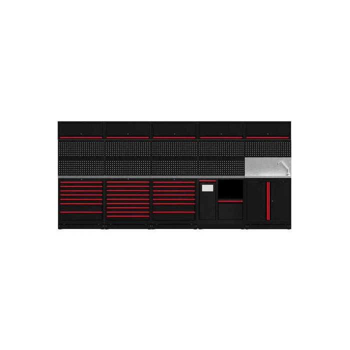 BoxoUSA OSM Pro Series | 170" 23-Piece Professional Organized Storage Modules Build Out | 24-Drawers, 6-Cabinets OSM-B10-R