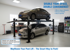 Mayflower Blacksmith Heavy Duty Four Post Lift Storage Service Extra Length Height Pro8000XLH