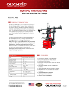 Model: T650 / The Olympic T650 Rim-Lock All-In-One Tire Changer / Pneumatically Operated Tilting Column / Double Assist Arms / Extra Large Capacity / 5-Year Warranty / Ships Free