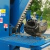 Display of wheel being recycled