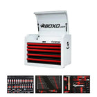 BoxoUSA Pro Series | 26" 5-Drawer Tool Box with 233-Piece Master Tool Set 26TM-W-R