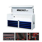 BoxoUSA Pro Series | 53" 8-Drawer Tool Box with 233-Piece Master Tool Set 53TM-W-B