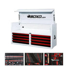 BoxoUSA Pro Series | 53" 8-Drawer Tool Box with 233-Piece Master Tool Set 53TM-W-R