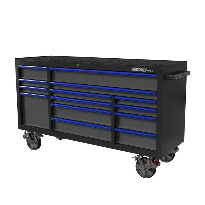 BoxoUSA Pro Series | 72" 14-Drawer Rolling Tool Box UATD7214-BK-B