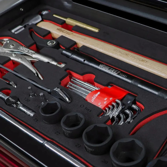 BoxoUSA UTV Box Pro | 258-Piece Metric and SAE UTV Tool Set with 5-Drawer Hand Carry Tool Box UTVBXPRO-BK