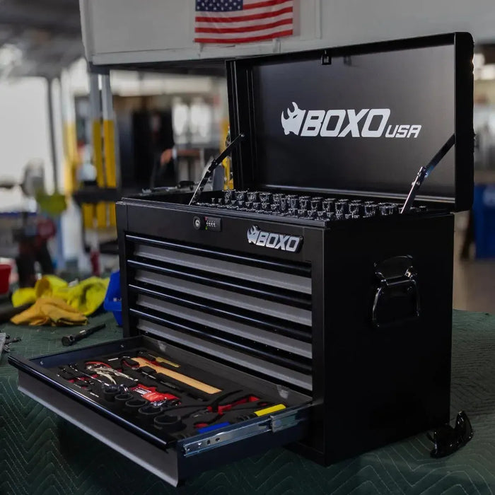 BoxoUSA UTV Box Pro | 258-Piece Metric and SAE UTV Tool Set with 5-Drawer Hand Carry Tool Box UTVBXPRO-BK