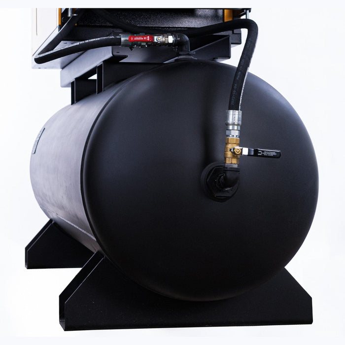 EMAX 7.5 HP 120-Gallon Rotary Screw Air Compressor — 460V 3-Phase, 29 CFM, Single-Stage, with 30 CFM Refrigerated Dryer & Swing-Arm Mount (ERVK070003-460)