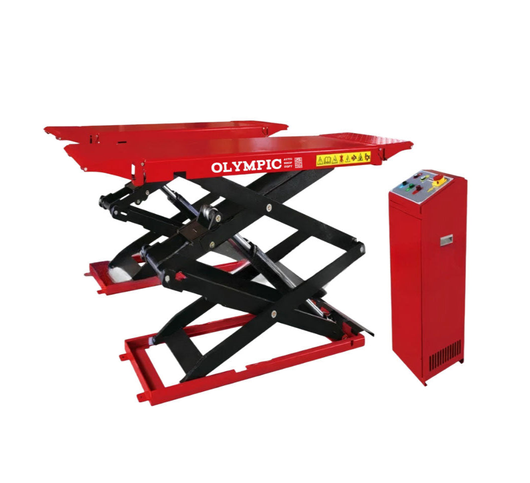 Model: Olympic FRSL-78 / Ultra-Thin Full-Rise Scissor Lift / 7,800 Lb. Capacity / 7-Year Warranty / SHIPS FREE!