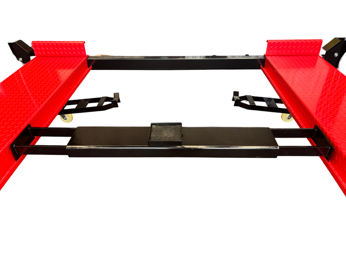 Model: Olympic HDMBL-10 "The Skipper" Portable Boat & Trailer Storage Lift / Extra Wide / Extra Long / Adjustable Width Runway / Sliding Hitch Wheel Rest / 84″ Storage Space / 125″ Between Posts / 195″ Platform Length / 10 Year Warranty / SHIPS FREE!