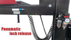 Pneumatic lock-release actuator with coiled air line and filter-regulator on the lift column
