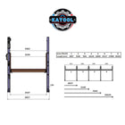 Katool KT-P2700 multi-unit linkage chart showing 1- through 8-station total widths