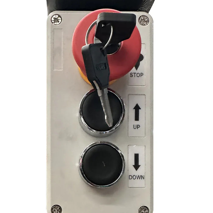 Katool KT-P2700 24V control box with key switch, up and down buttons, and emergency stop