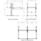Katool KT-P2700 left and front elevation drawings with multi-unit footprint