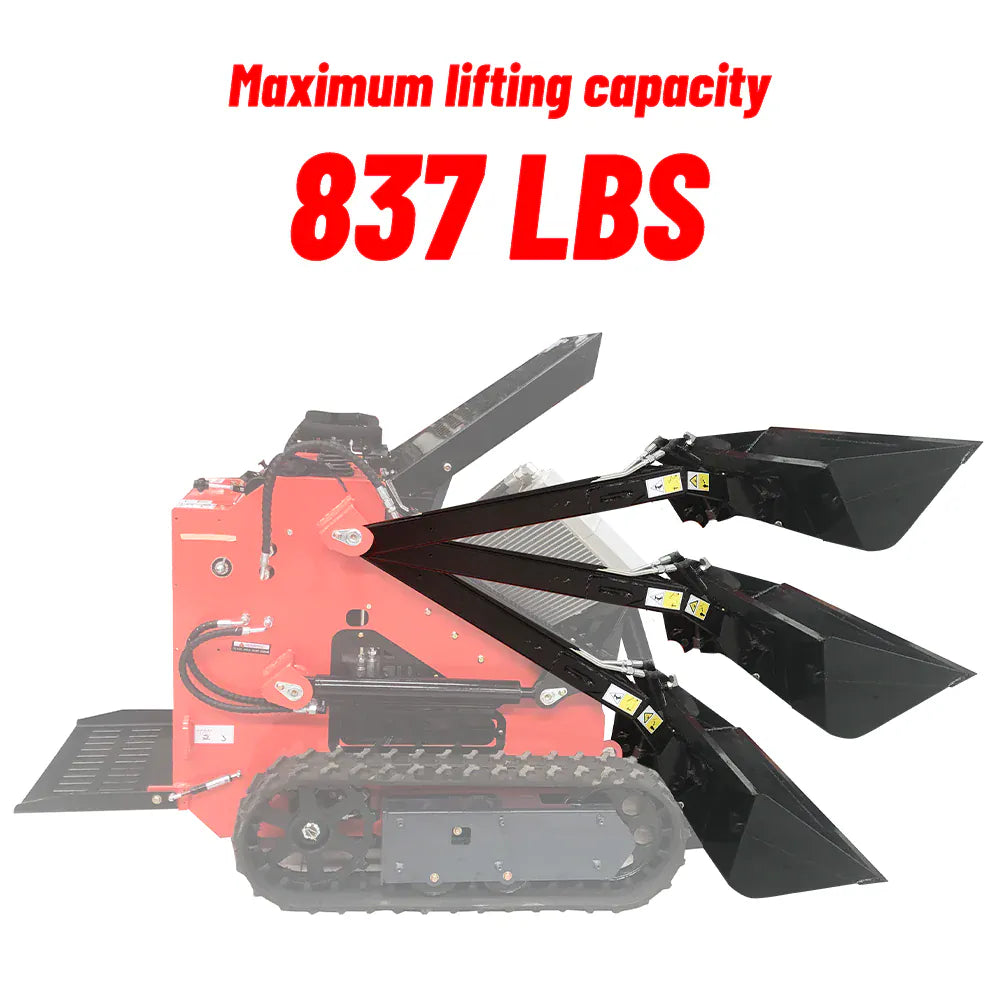 Katool KT-SK26B 837 lb rated lift capacity shown across three arm positions