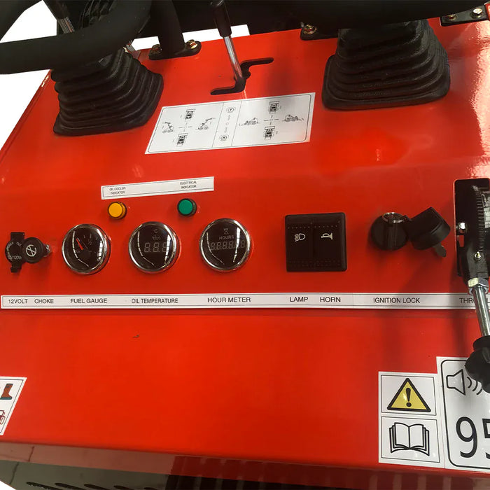 Katool KT-SK26B instrument panel with fuel gauge, oil-temperature gauge, and hour meter