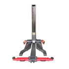 Katool KT-SPL700 single post lift front view showing column profile, base, and red lifting arms.