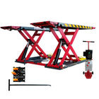 Katool KT-X77 mid-rise scissor lift fully raised, head-on view