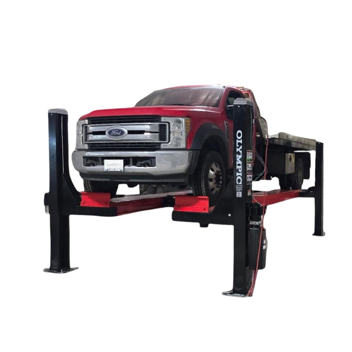 Model: Olympic 4PHDXLA-15 / Open Front Alignment Lift / 15,000-lb. Capacity Car & Truck Maintenance / Turntables / Slip Plates / 138″ W X 246″ L / 10-Year Warranty / SHIPS FREE!