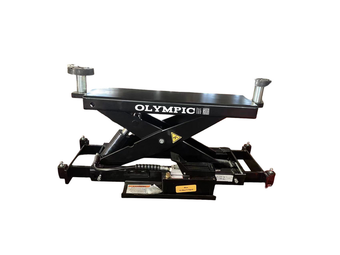 Model: Olympic HDMBL-10 "The Skipper" Portable Boat & Trailer Storage Lift / Extra Wide / Extra Long / Adjustable Width Runway / Sliding Hitch Wheel Rest / 84″ Storage Space / 125″ Between Posts / 195″ Platform Length / 10 Year Warranty / SHIPS FREE!